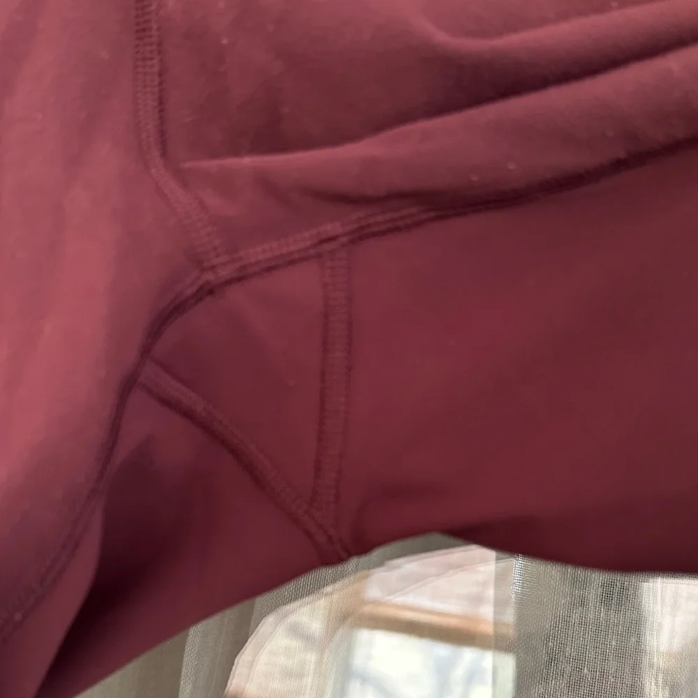 Lululemon Wunder Under Crop Burgundy laser cut High-Waisted Leggings-8